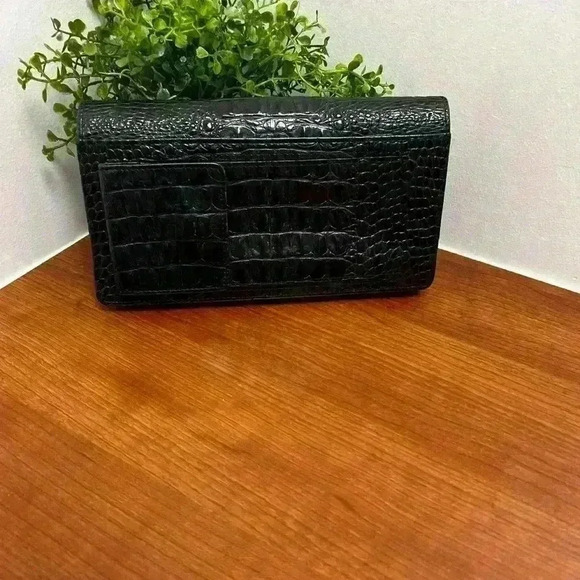 Vintage Brighton Croco Embossed Wallet Organizer Large Brighton Clutch Purse - Picture 2 of 15